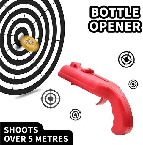 Bottle Opener,Funny Launcher Shooter Bottle Opener for Creative Drinking Game,Family Party,Bar Drinking,Outdoor Barbecue,Plastic (Red) in Saudi Arabia