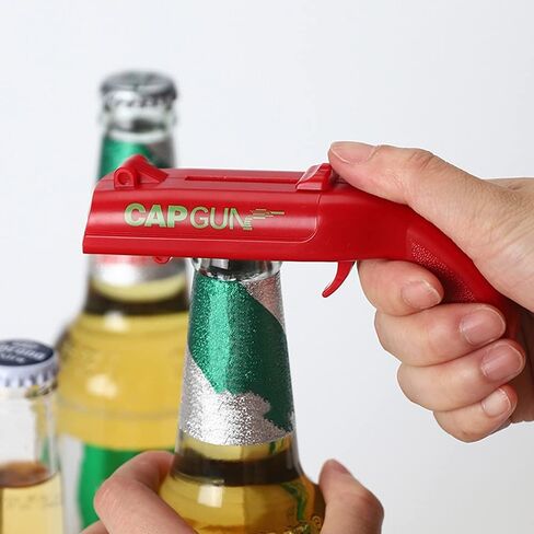 Bottle Opener,Funny Launcher Shooter Bottle Opener for Creative Drinking Game,Family Party,Bar Drinking,Outdoor Barbecue,Plastic (Red) in Saudi Arabia