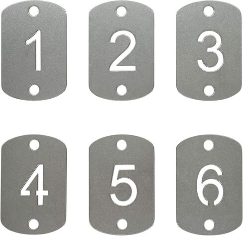 StayMax Rectangular Hollowed Stainless Steel Number Tags Key Tags with Two Holes (1-10) in Kuwait