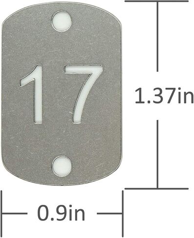 StayMax Rectangular Hollowed Stainless Steel Number Tags Key Tags with Two Holes (1-10) in Kuwait