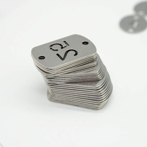 StayMax Rectangular Hollowed Stainless Steel Number Tags Key Tags with Two Holes (1-10) in Kuwait