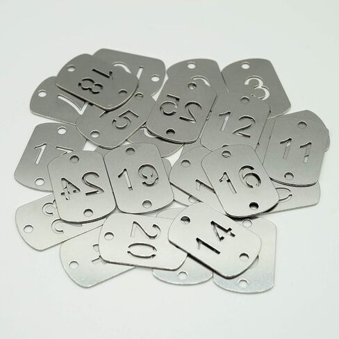 StayMax Rectangular Hollowed Stainless Steel Number Tags Key Tags with Two Holes (1-10) in Kuwait