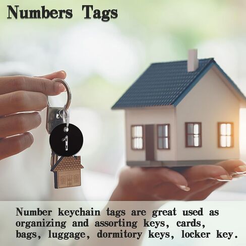 Numbers Tags 1-20, Number Tags for Live Sales, Round Numbered Tag, Plastic ID Number Tags Key Tags with Key Rings for Dormitory, Lockers (Black - 35 mm) in Saudi Arabia