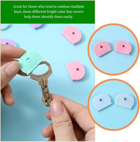 NUOBESTY الملحقات الرئيسية علامات معرف المفاتيح الملونة 40 قطعة أغطية المفاتيح قبعات أغطية المفاتيح الملونة أكمام المفاتيح السيليكون قبعات معرف المفاتيح قبعات المفاتيح الصغيرة معرفات مفاتيح السيليكون قبعات ملونة رئيسية in Kuwait