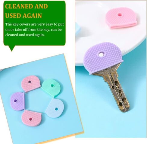 NUOBESTY الملحقات الرئيسية علامات معرف المفاتيح الملونة 40 قطعة أغطية المفاتيح قبعات أغطية المفاتيح الملونة أكمام المفاتيح السيليكون قبعات معرف المفاتيح قبعات المفاتيح الصغيرة معرفات مفاتيح السيليكون قبعات ملونة رئيسية in Kuwait
