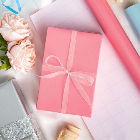 Homeral Birthday Wrapping Paper Roll - Pink with Balloon, Gift Box, Happy Birthday Lettering Cute Birthday Gift Wrap Paper for Birthday, Baby Shower, Party - 3 Rolls: 17 x 120 Inch Per Roll in Saudi Arabia