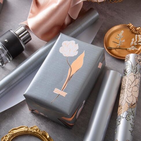 Homeral Birthday Wrapping Paper Roll - Pink with Balloon, Gift Box, Happy Birthday Lettering Cute Birthday Gift Wrap Paper for Birthday, Baby Shower, Party - 3 Rolls: 17 x 120 Inch Per Roll in Saudi Arabia