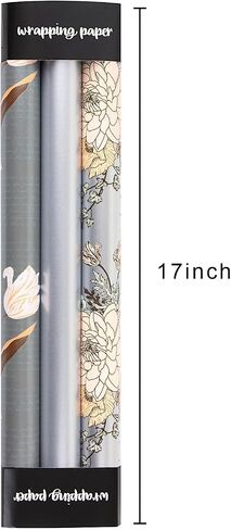 Homeral Birthday Wrapping Paper Roll - Pink with Balloon, Gift Box, Happy Birthday Lettering Cute Birthday Gift Wrap Paper for Birthday, Baby Shower, Party - 3 Rolls: 17 x 120 Inch Per Roll in Saudi Arabia