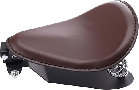 3" Solo Seat Fit for Bobber, Brown Motorcycle Complete Seat with Cushion Base Spring in Saudi Arabia