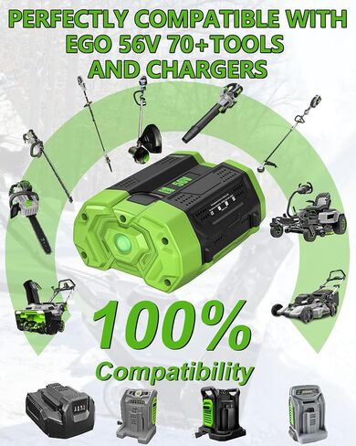 استبدال 5.0Ah لبطارية EGO 56V المتوافقة مع بطارية ليثيوم أيون EGO 56 فولت BA1400T BA2800 BA2800T BA4200 BA4200T المتوافقة مع أدوات الطاقة EGO 56V منفاخ أوراق الشجر بالمنشار in Kuwait