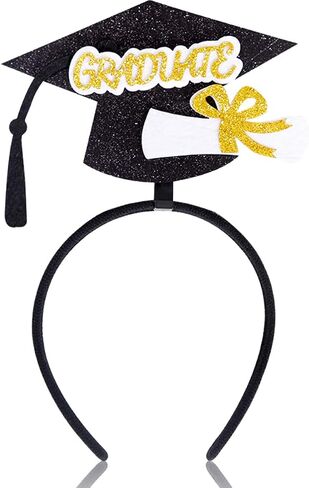 2023 Graduation Headband Bachelor Hat Head Bopper Party Hair Hoop Headdress Hair Decorations Headwear 1PCS in Saudi Arabia