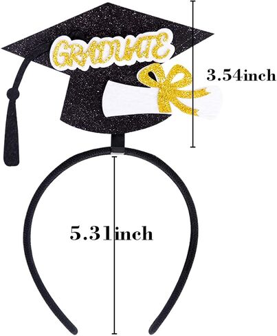 2023 Graduation Headband Bachelor Hat Head Bopper Party Hair Hoop Headdress Hair Decorations Headwear 1PCS in Saudi Arabia