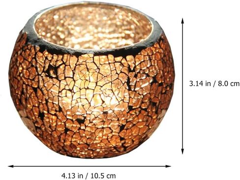 حامل شموع كريستال 10 سم من Garneck لتزيين الطاولة وعاء شموع زجاجي مستدير شموع تيلايت فانوس شمعدان رومانسي مزهرية لطاولة الزفاف المركزية لتزيين حفلات أعياد الميلاد in Kuwait