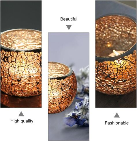 حامل شموع كريستال 10 سم من Garneck لتزيين الطاولة وعاء شموع زجاجي مستدير شموع تيلايت فانوس شمعدان رومانسي مزهرية لطاولة الزفاف المركزية لتزيين حفلات أعياد الميلاد in Kuwait