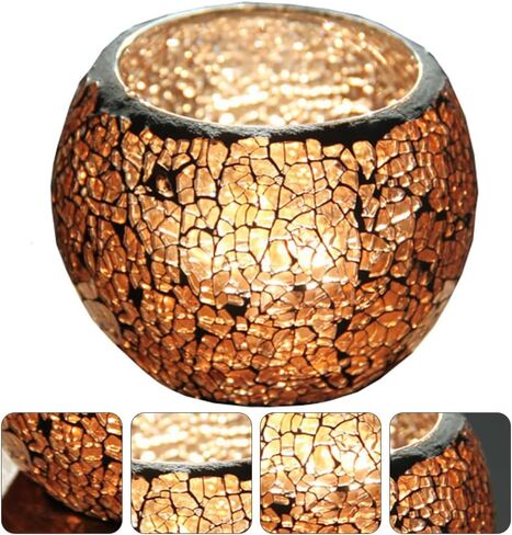 حامل شموع كريستال 10 سم من Garneck لتزيين الطاولة وعاء شموع زجاجي مستدير شموع تيلايت فانوس شمعدان رومانسي مزهرية لطاولة الزفاف المركزية لتزيين حفلات أعياد الميلاد in Kuwait