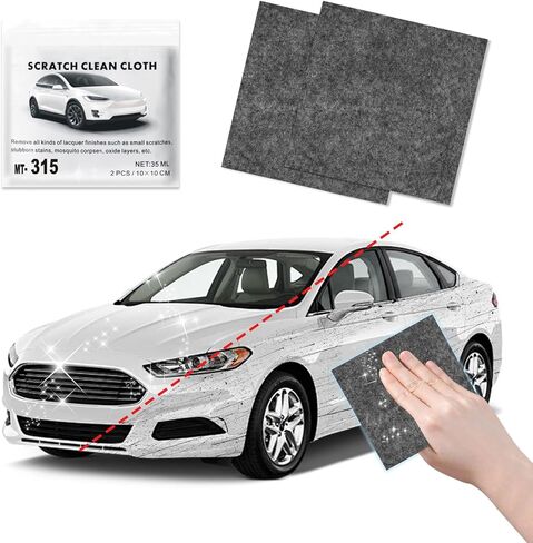 مزيل خدوش السيارة من قماش نانو سباركل، قماش نانو لامع لخدوش السيارة، قماش نانو للخدوش الصغيرة والمتوسطة على السطح، قماش نانو سحري مع قفازات للاستعمال مرة واحدة (عبوتان) in Kuwait