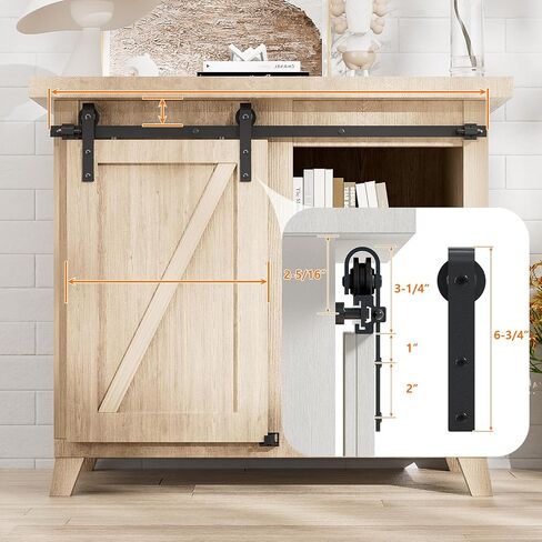 2.5FT Super Mini Cabinet Small Sliding Barn Door Hardware Track Kit Apply for Storage Window TV Stand-Fit 12"-15" Wide Door Panel-J Shape Hanger in Saudi Arabia