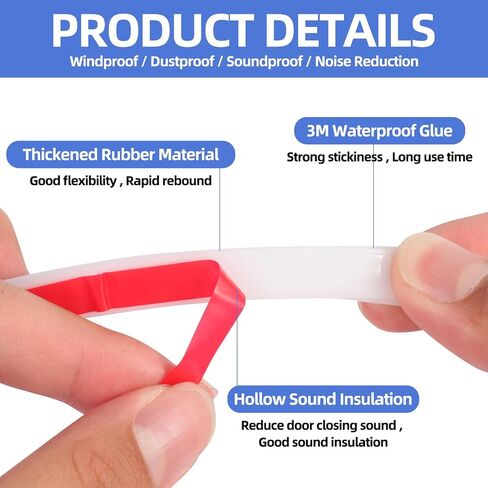 Rubber Weather Stripping Door Seal Strip,20 Feet Self-Adhesive Backing D-Shape Easy Cut Rubber Weather Seal Strip for Door Frame Insulation Large Gap in Saudi Arabia