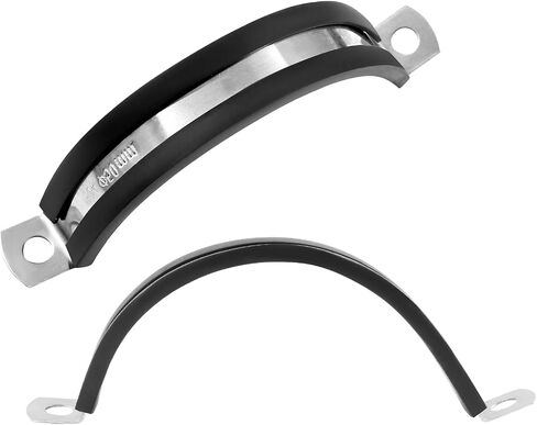 12 Pack 1 Inch Cable Clamps, Stainless Steel Pipe Clamp, Rubber Clamp Cushioned Insulated, Loop Clamp Metal clamps for Tube Pipe Wire Lines Hoses in Saudi Arabia