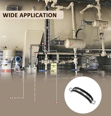 12 Pack 1 Inch Cable Clamps, Stainless Steel Pipe Clamp, Rubber Clamp Cushioned Insulated, Loop Clamp Metal clamps for Tube Pipe Wire Lines Hoses in Saudi Arabia