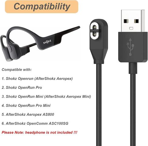 Charging Cable for Shokz Openrun/Openrun Pro/OpenRun Mini/Aftershokz Aeropex & Opencomm, Magnetic USB Charger for Shokz Bone Conduction Headphones (3.3ft/1m) (1) in Saudi Arabia