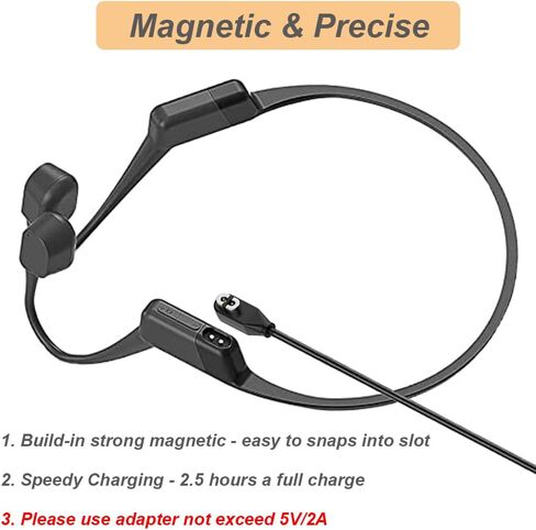Charging Cable for Shokz Openrun/Openrun Pro/OpenRun Mini/Aftershokz Aeropex & Opencomm, Magnetic USB Charger for Shokz Bone Conduction Headphones (3.3ft/1m) (1) in Saudi Arabia
