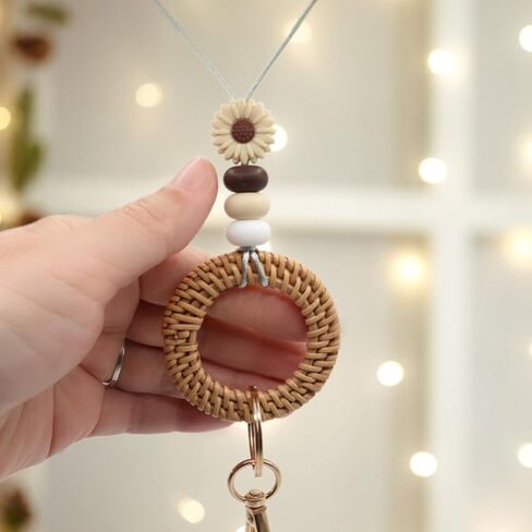 حبل مدرسي من Boho لشارة الهوية، حبال مطرزة من السيليكون اللطيفة للنساء لشارة العمل المكتبية والممرضات الطلابية in Kuwait