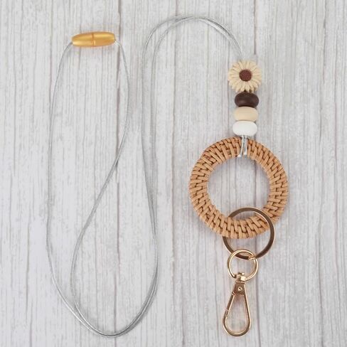 حبل مدرسي من Boho لشارة الهوية، حبال مطرزة من السيليكون اللطيفة للنساء لشارة العمل المكتبية والممرضات الطلابية in Kuwait