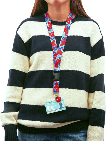 Marvel PRINTED SPIDERMAN LANYARD W/SILICONE CHARM- IMITATION RHODIUM PLT 2PC SET in Saudi Arabia