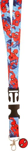 Marvel PRINTED SPIDERMAN LANYARD W/SILICONE CHARM- IMITATION RHODIUM PLT 2PC SET in Saudi Arabia