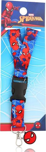 Marvel PRINTED SPIDERMAN LANYARD W/SILICONE CHARM- IMITATION RHODIUM PLT 2PC SET in Saudi Arabia