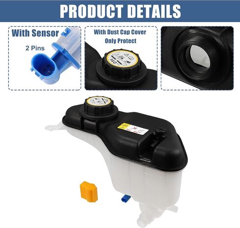 X AUTOHAUX 1 مجموعة خزان المبرد المبرد C2Z13764 C2C41899 زجاجة توسيع تجاوز المبرد مع غطاء ومستشعر لجاكوار S-Type V6 3.0L 2000-2008 in Saudi Arabia