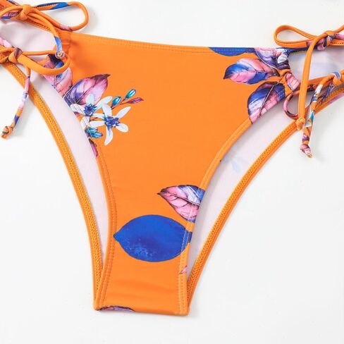 Women's Sexy V Neck Bikini Sets Lace Up Two Piece Swimsuits Floral Pattern Bathing Suits in Saudi Arabia
