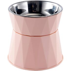 Elevated Cat Bowls, Raised Cat Bowls for Food and Water, Cat Food Bowls Beneficial for Digestion, Resonable Height for Cat, Whisker-Relief, Easy to Clean(Pink)