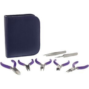 Beadsmith 7-Piece Jewelry Pliers Set with Case, Mini