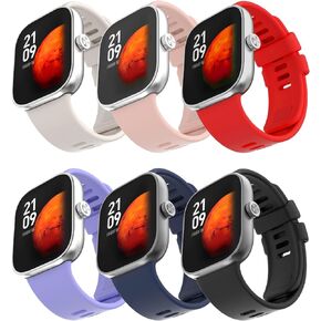 أساور لساعة Redmi Watch 4 الذكية للنساء والرجال، 6 قطع من أساور المعصم البديلة المصنوعة من السيليكون الناعم المتوافقة مع ساعة Xiaomi Redmi Watch 4 لتغيير السوار