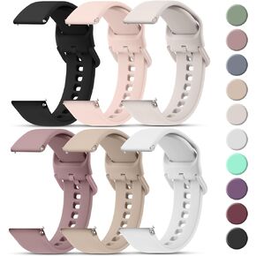 Tobfit 20mm 22mm Watch Bands Quick Release Watch Straps with Color Matched Metal Buckle, Soft Silicone Breathable Replacement Sport Watch Wristbands for Women Men