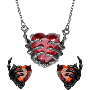 مجموعة مجوهرات يد جمجمة من OHAYOO من الفضة الإسترلينية عيار 925 هدايا مجوهرات قوطية للنساء والفتيات والرجال in Kuwait