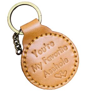 Funny Father's Day Gift for Husband Boyfriend Fiancé You're My Favorite Asshole Leather Keychain Gifts For Birthday Chrisrmas Anniversary Valentines Day
