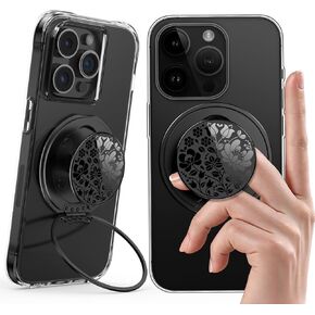 Typecase Phone Ring Holder: Thin Magnetic Cell Phone Grip Stand Finger Ring Kickstand - Rotation Removable Phone Grip - Compatitable with iPhone and Most Smartphones - Artistic Reverie