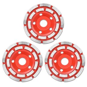 TOOLEAGUE 4.5 Inch Diamond Concrete Grinding Wheel for Angle Grinder,3 Pcs Diamond Cup Grinder Wheel for Grinding and Polishing Stone Concrete Surface, Stones, Cement, Marble
