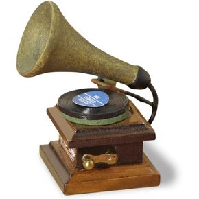 Miniature Gramophone Dollhouse Accessories Phonograph 1:12 Scale Vintage Record Player Mini House Charming Retro Mini Model Desk Decoration