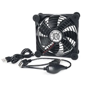 Quiet 120mm USB Fan Dual-Ball Bearings, USB Fan 5V, with Stepless Speed Controller Computer Cooling Fan for Router Modem Receiver DVR Playstation Xbox TV Box Component Cooling