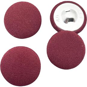 10PC 25mm Fabric Cloth Covered with Metal Shank Round Buttons, 1 Inch PT1077