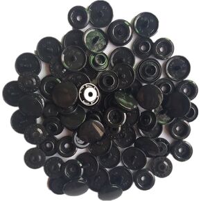 200 Sets Size 20 T5 Resin Plastic Black Snaps Buttons Fasteners Punch Poppers for Cloth Diaper/Buttons/Bibs/Nappies/Mama Pads/Unpaper Towels …