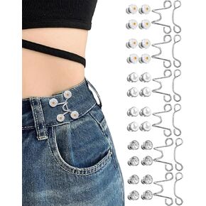 Uwbetty Pant Waist Tightener for Women Pants Clips to Tighten Waist, Jean Adjuster Buttons Pins for Loose Jeans Pants