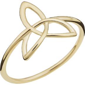 14k Yellow Gold Celtic Trinity Knot Ring for Women