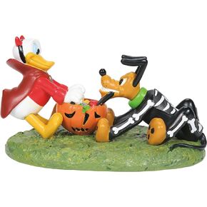 Department 56 Disney Village Halloween Accessories Donald and Pluto's Tussle Figurine, 2.25 Inch, Multicolor