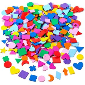Assorted Foam Shapes Stickers,1050 Pieces Bulk Self Adhesive Collage Materials for Preschoolers&Classroom Craft Supplies