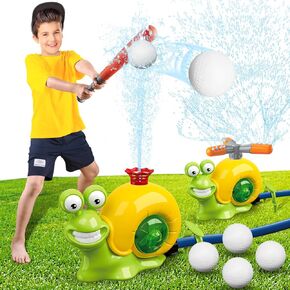 Water Toys for Kids Ages 4-8, Outside Toys for Kids Ages 4-8, Backyard Lawn Pool Party Fun Game 2 in 1 Sprinkler Outdoor Games for Kids and Family,Baseball Game for Boys Girls